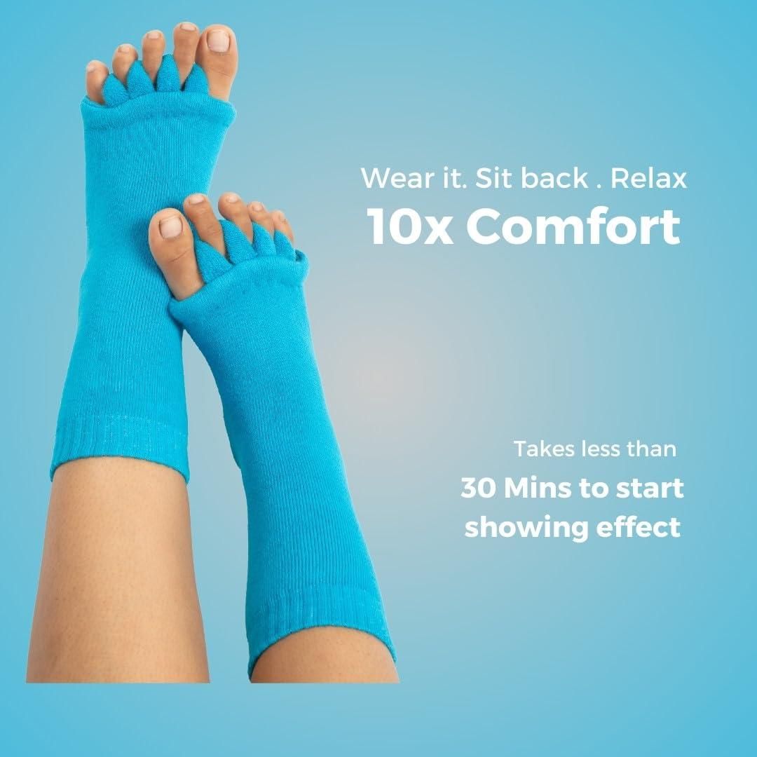 Cotton Foot Alignment Socks - 5 Toe Separator