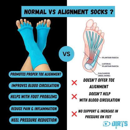 Cotton Foot Alignment Socks - 5 Toe Separator