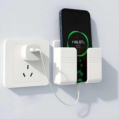 Wall Mounted Mobile Holder With Adhesive Strips& Charging Holder